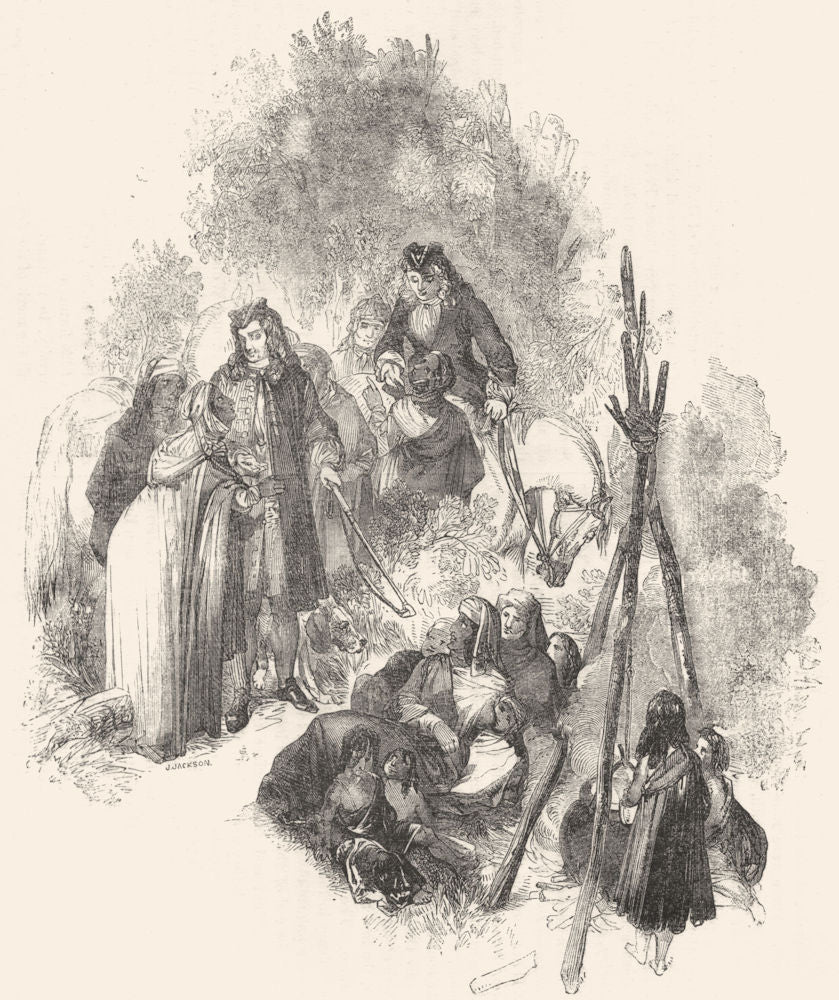 PORTRAITS. Roger de Coverley & Gipsies 1845 old antique vintage print picture